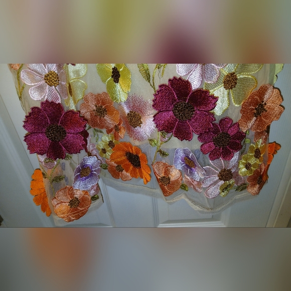 Floral Embroidery Cocktail Dress – Fairycore Romance – Size Large - Picture 9 of 12